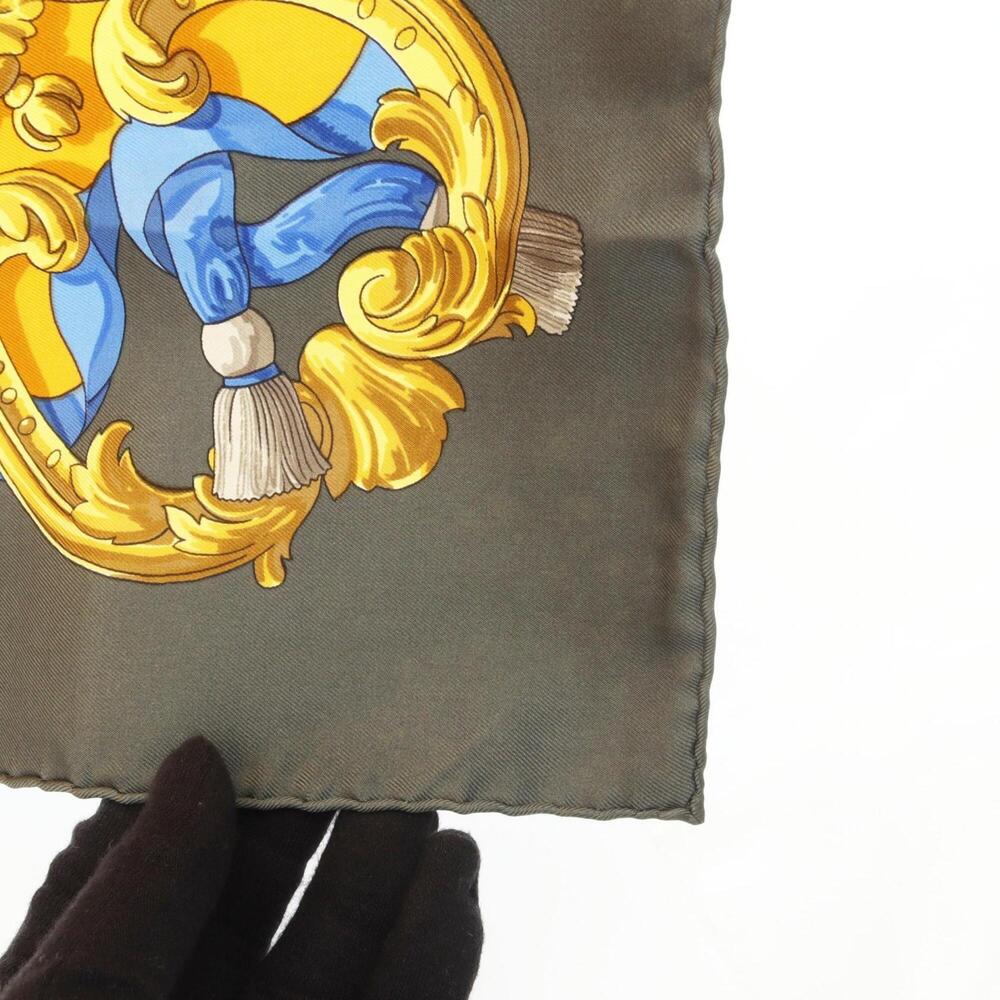 HERMES Blue Silk Scarf - Picture 7 of 7
